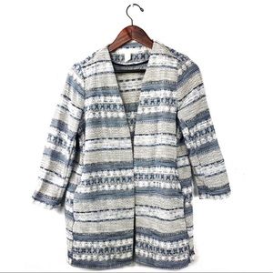 H&M Cardigan Open Front Tweed Knit Blazer Sweater